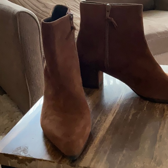 Stuart Weitzman Shoes - Stuart Weitzman Brown Ankle Boots with Block Heel